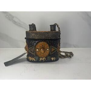 Mary Frances Vintage African Theme Tree Stem Shape Small Crossbody Shoulder Bag